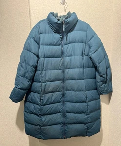 Lands End Womens Large Duck Down Insulated Full Length Hooded Puffer Jacket - Picture 1 of 12