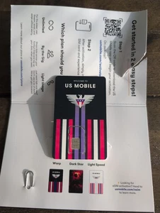 Prepaid SIM Card (US Mobile) -Warp Speed Network (Verizon) - Photo 1 sur 1