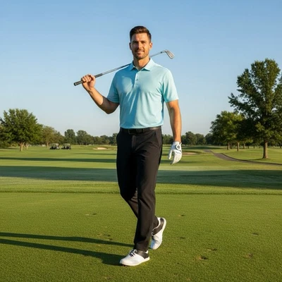 Nike Golf Pants 38x32 (*38x31) Flat Front Dri Fit Black Elastic Waist Flex Core - Image 1 of 4