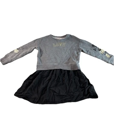 Vestido Gap Kids Disney Niños Talla S (6-7) Minnie Mouse/Mickey Mouse Gris Negro Foto 1 de 4