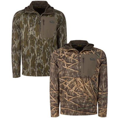 Drake Waterfowl Grid Fleece Half Zip Camo Hunting Hoodie - Image 1 of 4