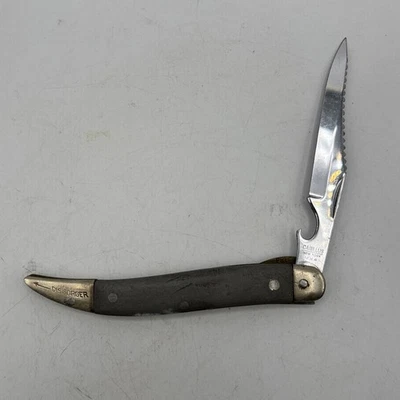 VTG Camillus New York USA 5 Fish Knife/Scaler/Disgorger Liner-lock Gray Handle - Image 1 of 4