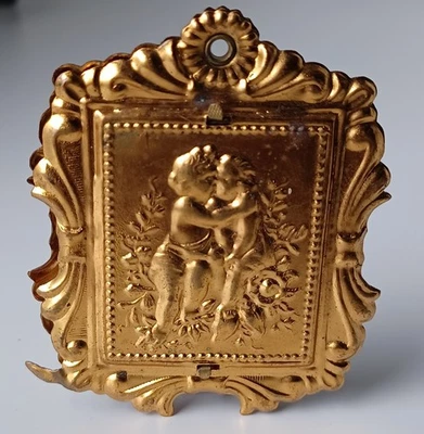 Civil War Era Tintype Locket Frame With Original Gem Tintype Pressed Brass Fancy - Image 1 of 4