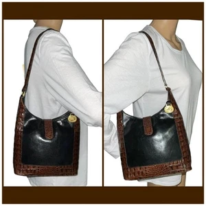 Brahmin Vintage SMALL Kendall Tuscan Leather Black Shoulder Bag - Picture 1 of 11