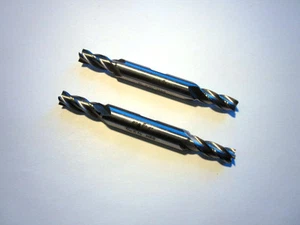 Double Square End Mills 9/32" 4FL HSS 3/8" x 11/16" x 3-3/8" (2 Pcs) - Picture 1 of 1