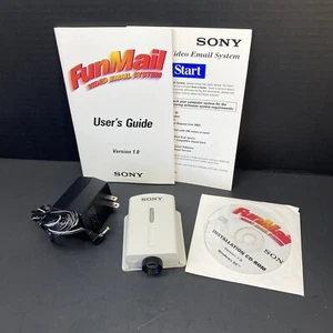 Vtg Sony Funmail Email Videoing System 1.0 Windows 95 Color Camera HTF 1995 - Afbeelding 1 van 14