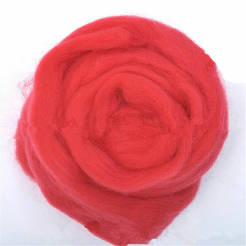 Top de fibra de lana genuina multicolor de 10 g itinerante para materiales de fieltro de aguja Foto 1 de 4