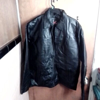 Chaqueta de cuero para hombre/Hecha por Black Leather Company/LG/Nueva nunca usada"^  Foto 1 de 4