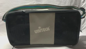 1984 Vintage Unitech St-2 Two Way Speakers & Soft Sided Bag Tote w/ Strap- works - Picture 1 of 5