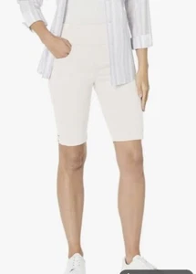 Gloria Vanderbilt Amanda Damen-Bermudashorts WEISS Größe 14P neu mit Etikett - Bild 1 von 3