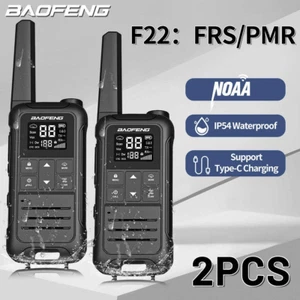 2 Stück Baofeng F22 PMR FRS Mini Walkie Talkie Wasserdicht Typ-C Lizenzfrei NOAA - Bild 1 von 32