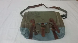 MONA B Canvas Postcard Messenger Mail Bag - Picture 1 of 7