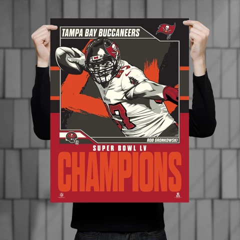 Phenom Gallery Tampa Bay Buccaneers Rob Gronkowski Super Bowl Champs 18" x 24" S Cover