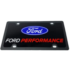 Ford Performance Dual Logo License Plate (Black) - Picture 1 of 5