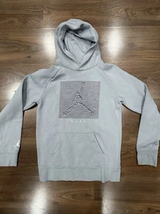 Nike x Air Jordan Jumpman Pullover Hoodie Carbon Heather Grey SZ YLG EUC - Picture 1 of 12