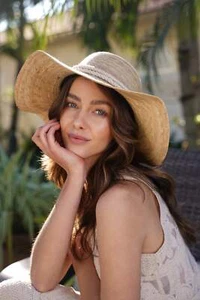 Floppy Palm Hat- Leaves Macrame Band - Picture 1 of 11