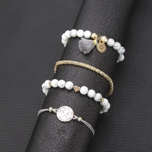 Damen Naturstein Lava Heilung Chakra Tube Armreif Schmuck - Bild 1 von 4