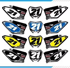 SUZUKI RM RMZ Motocross Number Backgrounds 125 250 450 DECALS / STICKERS - Picture 1 of 4