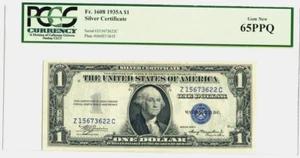 Fr. 1608 1935A $1 Silver Certificate - PCGS Gem New 65 PPQ - Picture 1 of 2