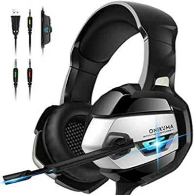 ONIKUMA Gaming Headset with Noise-Canceling Microphone 7.1 Surround Bass - Image 1 of 4