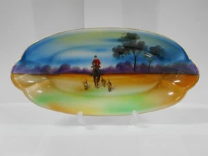 1930S NORITAKE HOUNDS AND HUNTSMEN SERVING DISH MADE IN JAPAN - Bild 1 von 5
