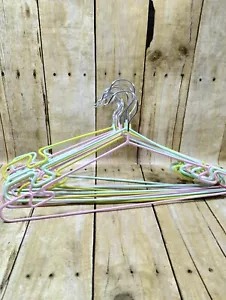 Perchas de ropa antideslizantes para niños con revestimiento de goma de colección 11 piezas verde azul rosa - Imagen 1 de 5