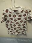 P39) Harley Davidson Youth size 7 White All over Print T Shirt
