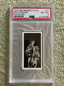 ROD STEWART Pop Stars Card 1974 - PSA 8 - Geo. Bassett Co Pop Stars - Picture 1 of 4