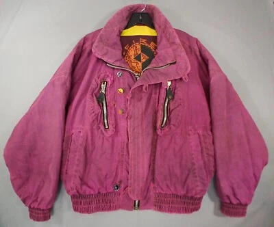 Chaqueta de esquí Bogner vintage fuego y hielo años 80 90 púrpura neón botones esmaltados pequeña Foto 1 de 4