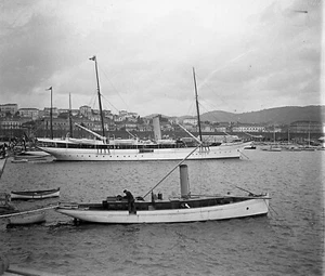 CANNES 1900 - Négatif Verre 9 x 8 - Le Port Yacht Vapeur - VC 16 - Picture 1 of 1