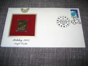 2005 Holiday Angel Cookies Gingerbread Replica FDC Gold Golden Cover Stamp - Picture 1 of 3