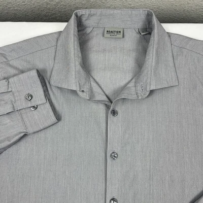 Camisa Kenneth Cole Reaction Para Hombre Talla 18 34/35 Calce Ajustado Manga Larga Abotonada Foto 1 de 4