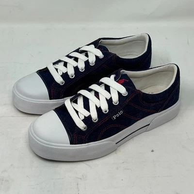 Polo Sport Ralph Lauren Blake Oxford Sneakers Denim Canvas Women’s 7.5B VTG New - Image 1 of 4