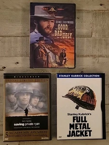 Drama 3-DVD Lot Saving Private Ryan/Full Metal Jacket/The Good, The Bad And Ugly - Picture 1 of 8