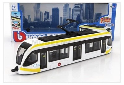 BURAGO BU32105-Y TRAM - CITY TRAM AUTOBUS - WHITE YELLOW BLACK - 1/50 - Immagine 1 di 2