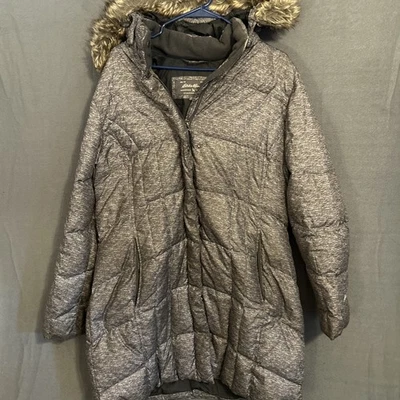 Chaqueta Eddie Bauer para mujer XL piel sintética con capucha parka acolchada gris Foto 1 de 4