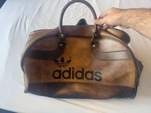 Adidas Peter Black Keighley Ltd Original Vintage Holdall Retro Gym Bag - Tan 80s - Picture 1 of 5