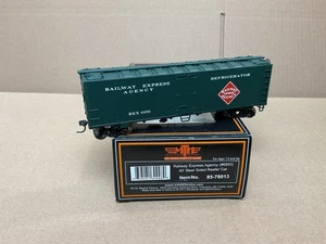 MTH HO SCALE BOX CAR WAGON RAILWAY EXPRESS AGENCY 40’ STEEL SIDED REEFER CAR ! - Bild 1 von 8