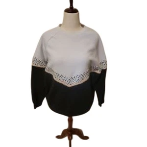 Sarah's Day White Fox Active Sweatshirt White & Black Size 0X - Picture 1 of 5
