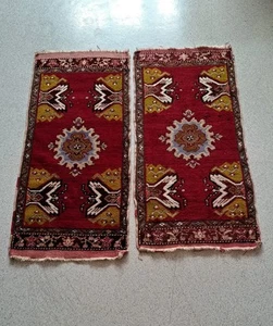 Handgeknüpfter Alter Orientteppich 110cm X 51cm. 2 Stück - Bild 1 von 15