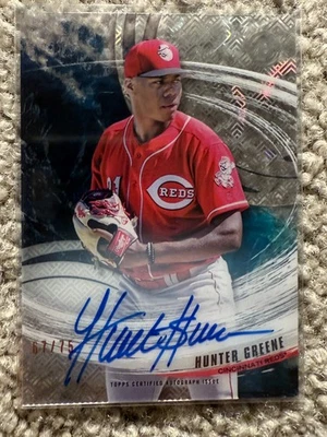 HUNTER GREENE 2018 TOPPS BOWMAN HIGH TEK AUTO ROOKIE 67/75 CINCINNATI REDS - Image 1 of 2
