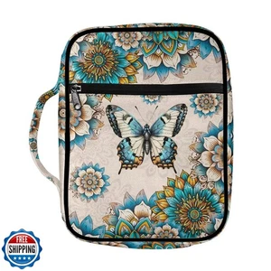 Suobstales Boho Copertina Bibbia Stampa Farfalla Portatile Porta Libro Custodia Multi - Foto 1 di 5