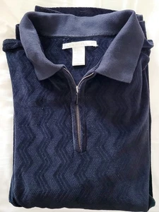 PERRY ELLIS MEN'S 1/2 ZIP MIDNIGHT BLUE VELOUR PULLOVER SIZE XXL - Picture 1 of 4