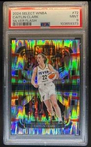 CAITLIN CLARK 2024 SELECT WNBA SILVER FLASH PRIZM RC #72 PSA 9 MINT - Picture 1 of 3