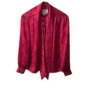 Vintage Country Sophisticates by Pendleton rosa orange geometrische Bluse Größe 4 - Bild 1 von 8