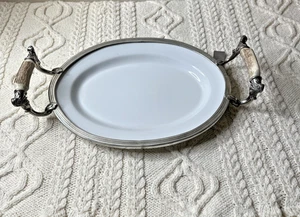 Vagabond House Antler Platter Tray Stoneware Pewter Handles Lodge Rustic 18" - Picture 1 of 18
