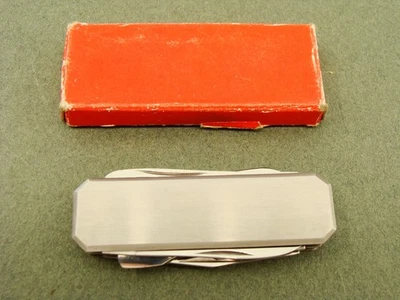 NOS VINTAGE STAINLESS STEEL JAPAN GADGET MULTI BLADE POCKET KNIFE KNIVES TOOLS - Image 1 of 4