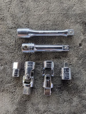 Vintage PROTO Professional 6pc 5270 3/8" DRIVE Universal, & Extensions USA  - Image 1 of 4