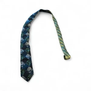 CORBATA DE SEDA ROBERT GRAHAM Nueva Hecha en EE. UU. Azul Verde Flor Paisley - Imagen 1 de 3
