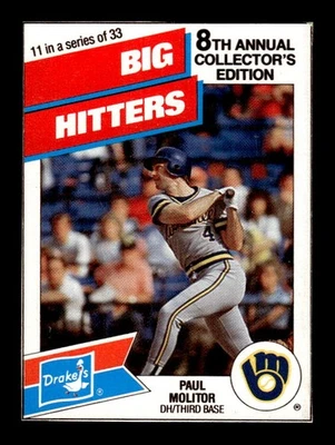 1988 Drake's Big Hitters #11 Paul Molitor - NM-MT - Image 1 of 2